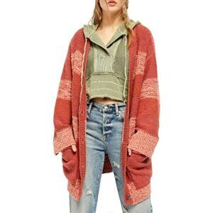 Free People OB1072401 Southport Oversized Beach Cardigan Blushes Combo ( XS )